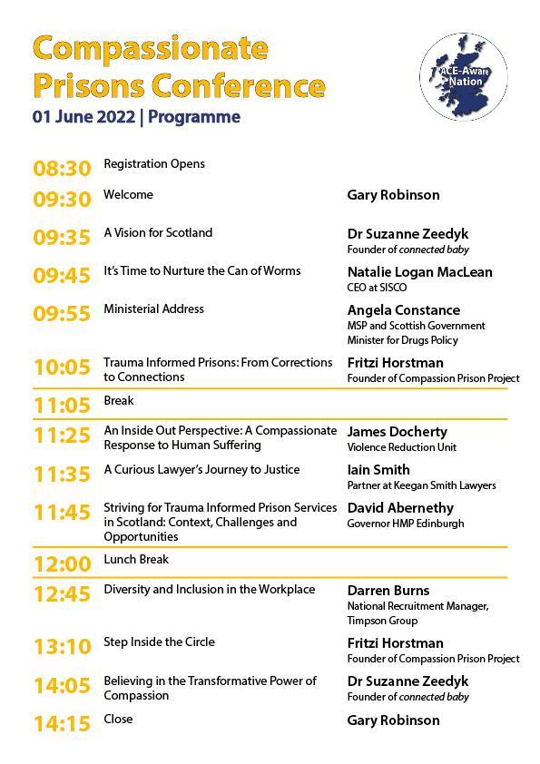 Compassionate Prisons Conference 01 June 2022 - Programme